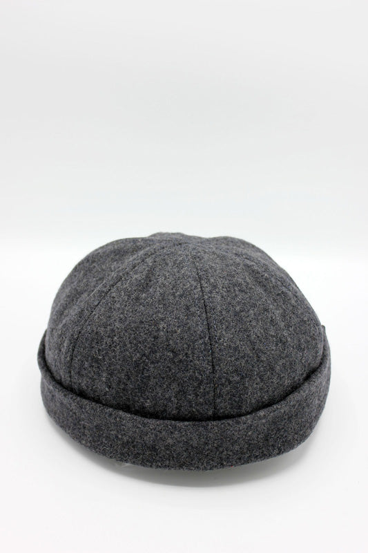 Bonnet Miki en laine gris foncé, bonnet docker marin