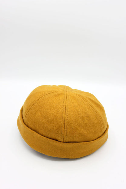 Bonnet Miki en laine moutarde, bonnet docker marin