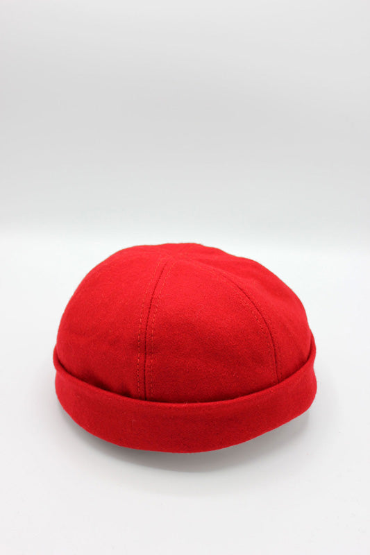 Bonnet Miki en laine rouge, bonnet docker marin