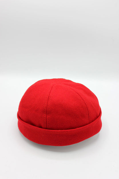 Bonnet Miki en laine rouge, bonnet docker marin