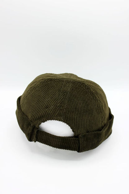 Bonnet Miki en velours kaki, bonnet docker marin