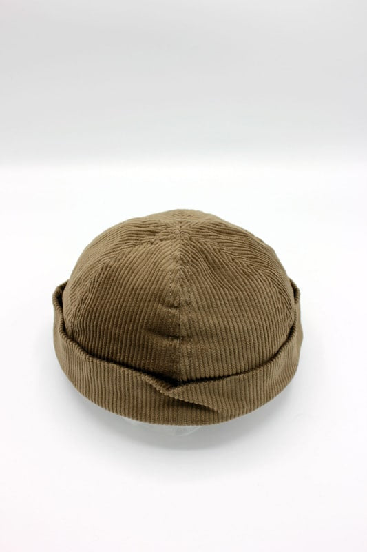Bonnet Miki en velours marron clair, bonnet docker marin