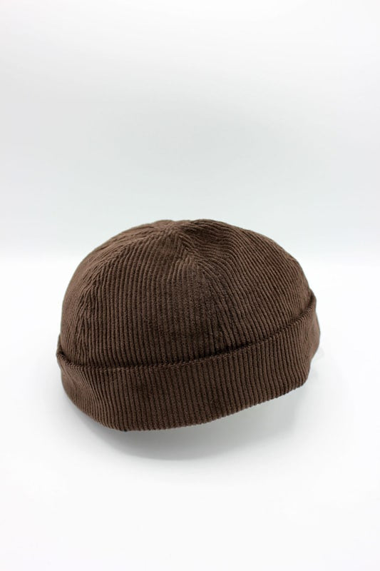 Bonnet Miki en velours marron, bonnet docker marin
