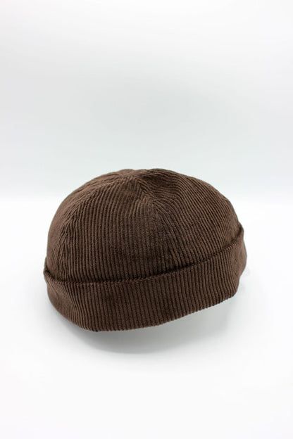 Bonnet Miki en velours marron, bonnet docker marin