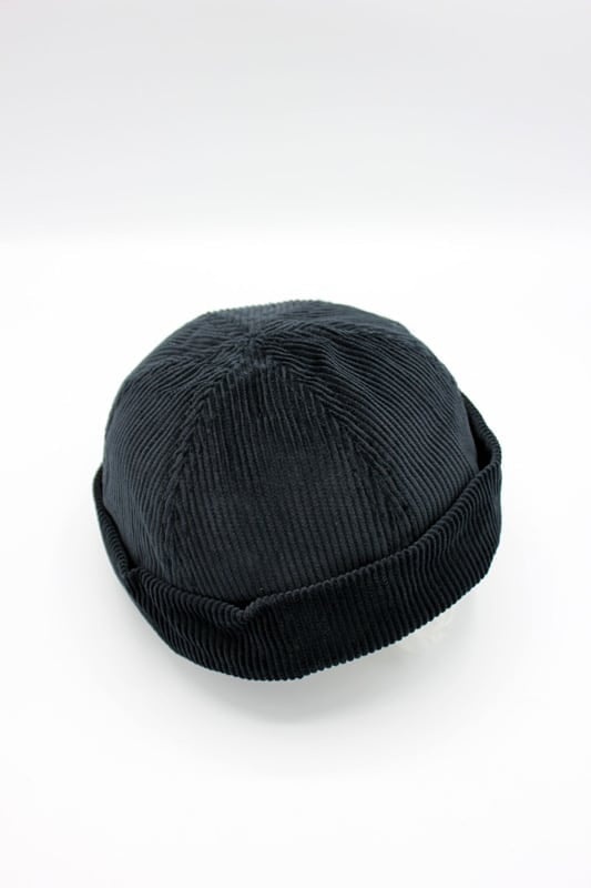 Bonnet Miki en velours noir, bonnet docker marin