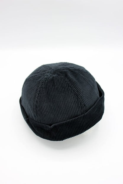 Bonnet Miki en velours noir, bonnet docker marin