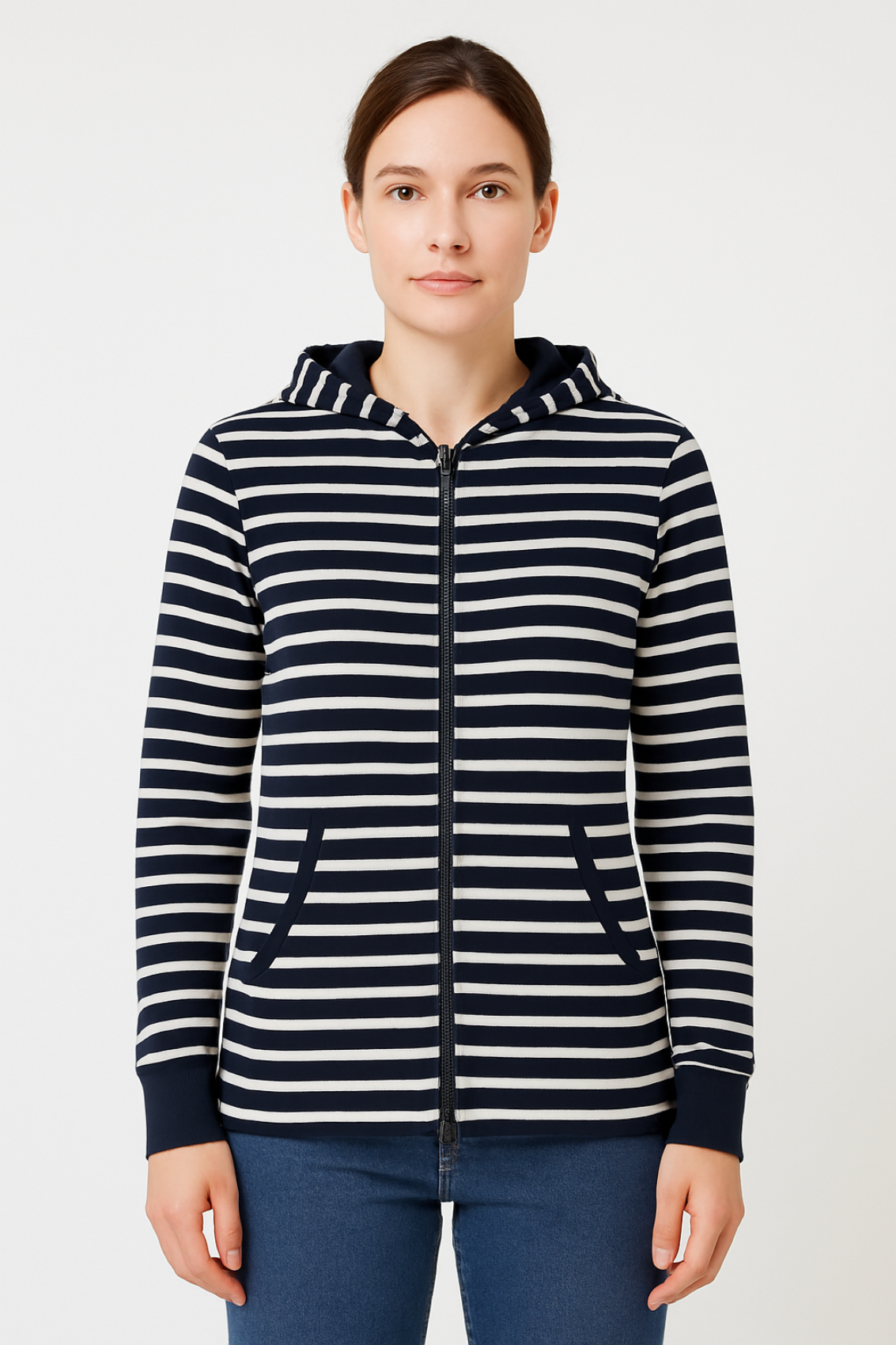 Gilet  rayé (marin) zippé molletonné - Modèle Safran