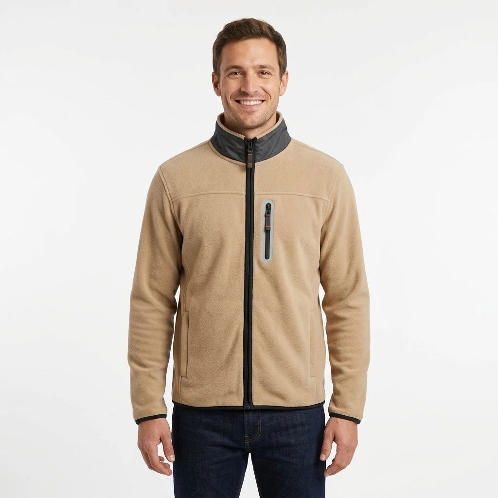 Veste polaire zippée homme Lorient Edouard Riley's coloris beige