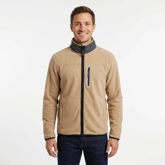 Veste polaire zippée homme Lorient Edouard Riley's coloris beige